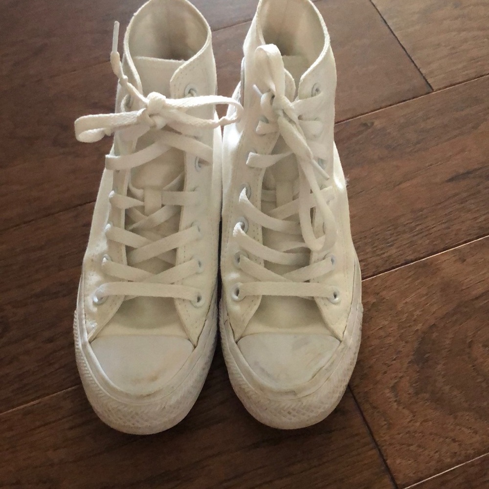 all white high top converse